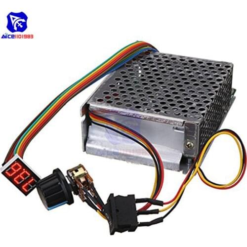 DC 10-55V 60A Adjustable PWM DC Motor Speed Controller Reversible Rotary Potentiometer Switch LED Digit Motor Speed Regulator