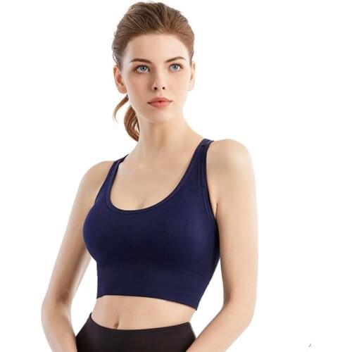 Large size rear buckle adjustable shockproof gathering running sports bra underwear seamless hollow beauty back sports bra