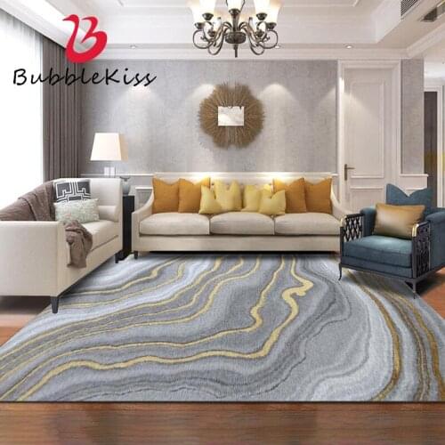 Nordic Modern Abstract Gray Gold Curve Crystal Velvet Carpet Carpets For Living Room Bedroom Rugs Carpet Kids Room Floor Mats