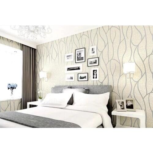 Modern Simple 3D Wallpaper Home Background Bedroom Living Curve Stripe Non-Woven Film And Television Papel De Pared Room Decor