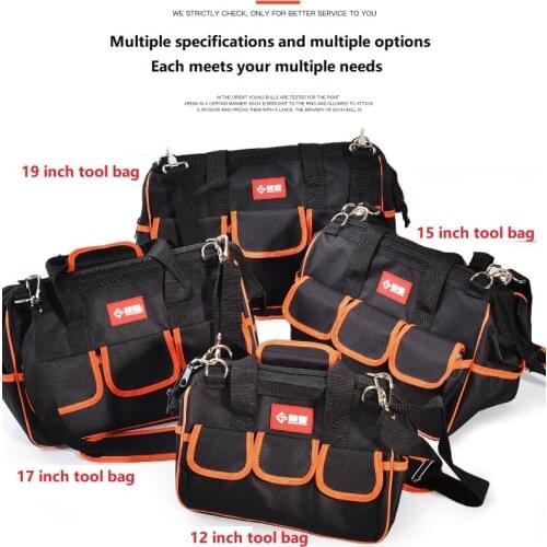 Electrician Tool Bag Canvas Wear-resistant Bag Portable Carpentry Multi-Function Maintenance Installation Shoulder Bag