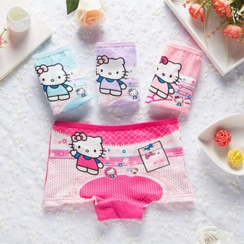 4Pcs/lot New Children Cotton Panties girls cute cartoon printed baby girls kids Underwear Boxer Briefs Panties