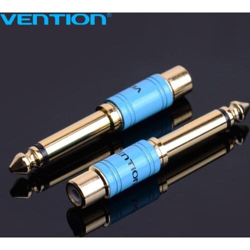 Vention Mono Plug 6.5mm Male To RCA Female Audio Jack Stereo Connector Adapter Gold-plated Headphone Gold Pure copper material