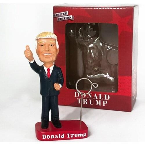Funny Trump Resin Deck Craft Namecard Cartoon Clip Notepaper Holder Usa President Office Home Decoration Figure Birthday Gift