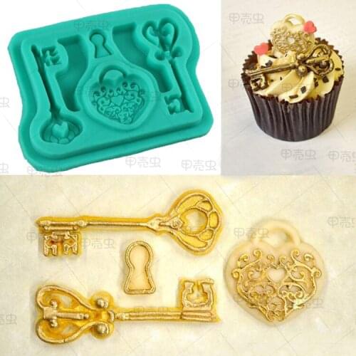 Keyhole heart Silicone soap Moulds chocolate mold Fondant cake Decorating Tools Baking gateau cupcake toppers patisserie