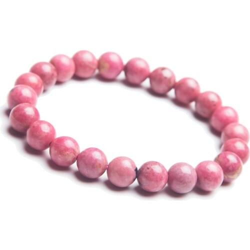 Genuine Red Natural Rhodonite Bracelets For Women Female 8mm Crystal Stretch Round Bead Bracelet Drop Shipping
