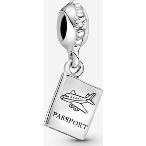 New Original 925 Sterling Silver Bead Classic Love Passport Dangle Charm Fit Pandora Bracelet Necklace DIY Women Jewelry