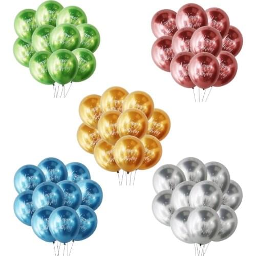 10pcs 12inch Metallic Balloons Gold Rose Gold Confetti Latex Balloon Helium Air Balls Globos Birthday Party Decor Wedding Decor