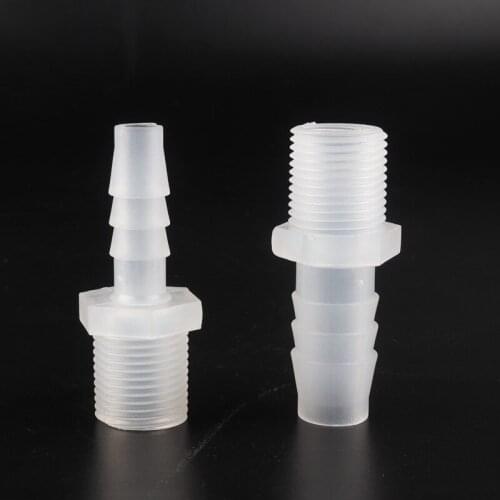10Pcs/Lot G1/2'' Thread To 4~20mm Pagoda Straight Connector Aquarium Fish Tank PP Plastic Adapter Air Pump Silicone Hose Joints