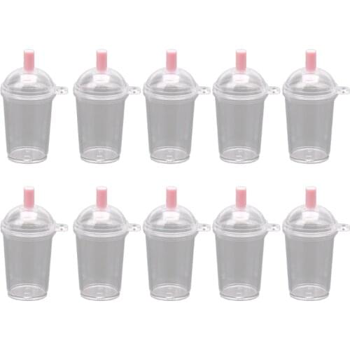 10Pc Coffee Cup Dollhouse Miniature Handmade Food Supply Keychain Jewelry Making