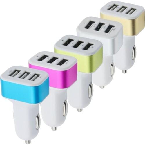 100 PCS 2.1A Car Charger 3 USB ports Car Charger For iPhone 7 Samsung S8 Note4 Mobile Phones