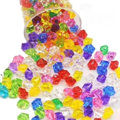 100pcs Home Decor Plastic Crystals Transparent Acrylic Colorful Crystals and Stones Healing DIY Crystal Stone Party Decoration