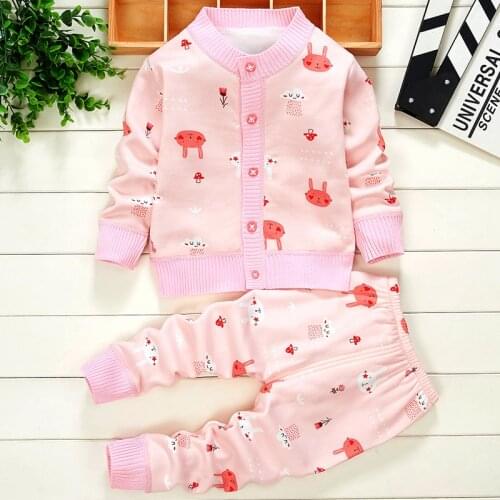 2021Autumn Baby Clothes Tracksuit Outfits Clothing Sets For Girl Coat+Pant 2Pieces Clothes For Newborns Cotton Baby Pajamas 0-2Y