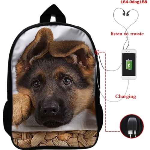 2021 Cute Pug Dog Mochilas Student School Bags for Boys Girls 3D Dog Animal Printed Childrens Shoulder Backpack Men Bookbags