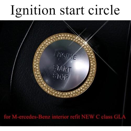 3 colors available Car Interior Key Engine Start Stop Ignition Push Button Decorative Ring for M-ercedes-Benz NEW C class GLA