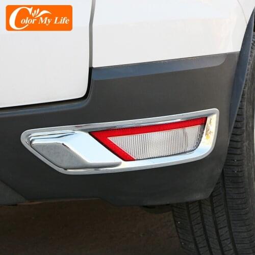 ABS Chrome Accessories for Ford Ecosport 2013-2017 Car Rear Back Lamp Cover Tail Light Cover Molding Fog Lamp Frame Decoration