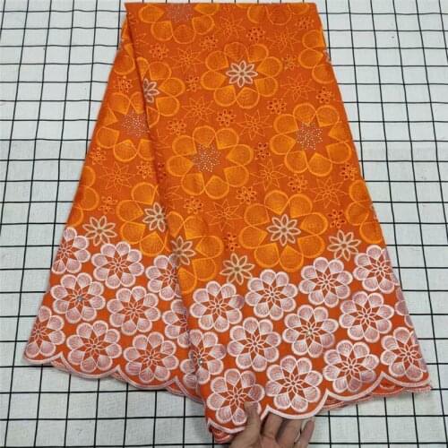 African Lace Fabric 2020 High Quality Swiss voile Cotton French Net Embroidery Lace Fabrics 5yards/L for wedding dress t67-419