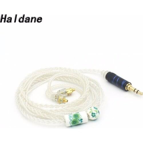 Free Shipping Haldane Hand-Made 3.5mm Silver Plated Earphone Wire MMCX For SE846 SE535 SE315 SE215 UE900