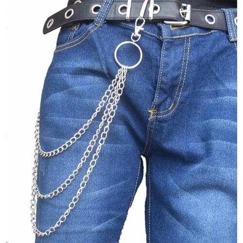 Key Chains Punk Belt Wallet Chain Waist Pants Belt Jeans Keys Jewerly Unisex Chain Pocket Chain with Keyring for Pants