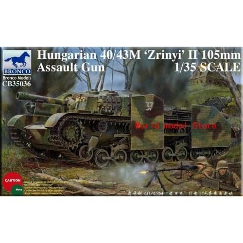 BRONCO CB35036 1/35 Hungarian 40/43M 'Zrinyi' II 105mm Assault Gun Plastic Model Building Kit