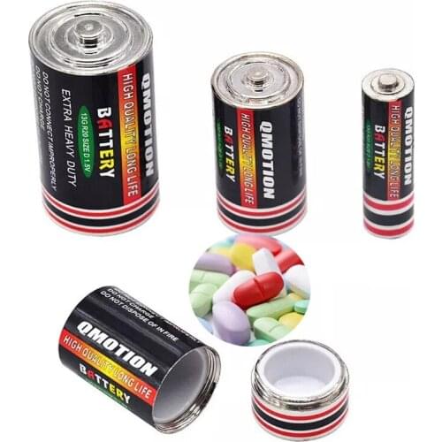 Battery Shaped Secret Stash Pill Organizer Case Home Storage Box Object Hiding Secrete Container 3 Types Safe Sealed Pill Case