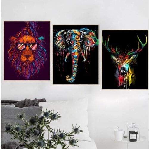 GATYZTORY 3PC Painting By Number For Adults Handmade Unique Gift Color Animal Oil Picture By Number Home Decor For Wall Paints