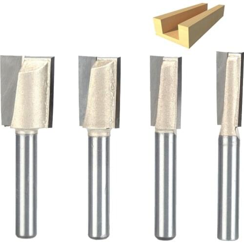 HUHAO 1pcs 1/4" Shank CNC Cleaning bottom router bit Woodworking Tools two Flute endmill router bits for wood cutting tools