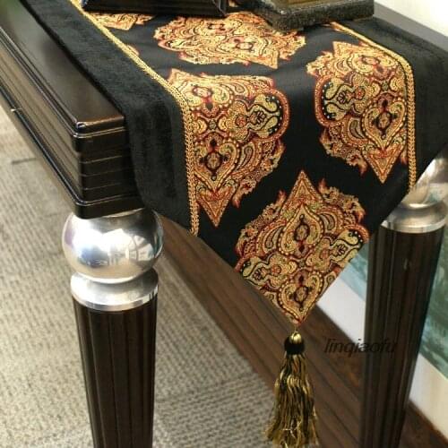 Classic luxury two-headed tassel Table flag, tablecloth, chemin de table pour table de salon,table runner