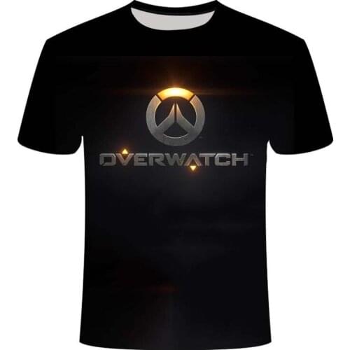 2021 Overwatch Summer Mens Fashion Game Battlefield 3D Digital Printing Casual T-Shirt Oversize Short Sleeve Top