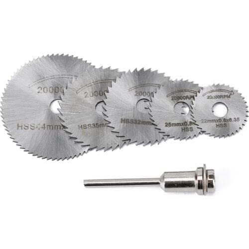 6Pcs Dremel Accessories Rotary Tool Mini Drill HSS Circular Saw Blades Cutting Discs Wood Cutting Power Tool 22/25/32/35/44mm