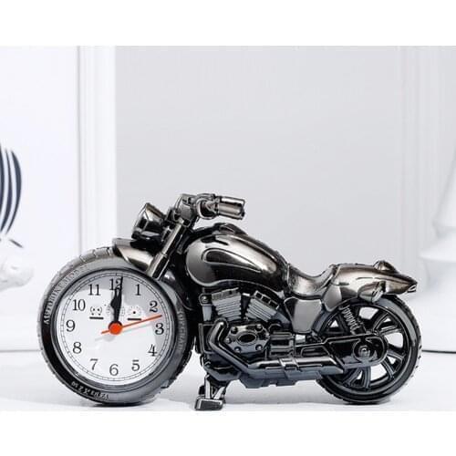Mini Creative Motorcycle Motorbike Pattern Alarm Clock Desk Clock Creative Home Birthday Gift Cool Clock