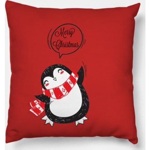 Happy penguin holidays Printed Christmas Pillowcase 2020 Decor for Home Merry Christmas Ornament Navidad Xmas Gifts