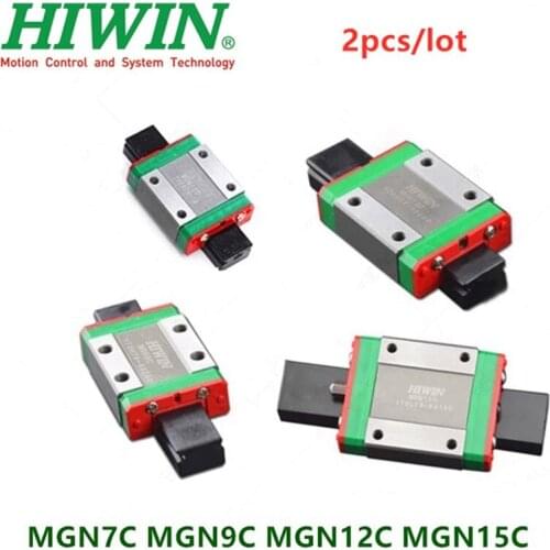 2pcs 100% original HIWIN linear block carriage MGN7C MGN9C MGN12C MGN15C for mini linear guide CNC part MGN7 MGN9 MGN12 MGN15