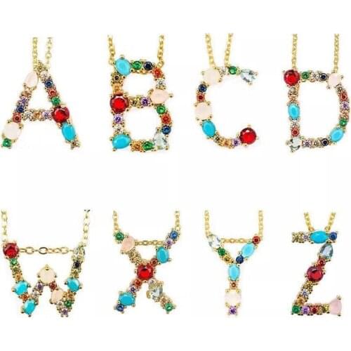 Silver 925 Letter Necklace For Women 26 Letter Diamond Alphabet Pendant Brand Gold Necklace Chrismas Jewelry Birthday Girls Gi