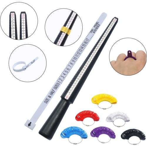 Mix Style Professional Jewelry Tools Ring Mandrel Stick Finger Gauge Ring Sizer Measuring UK/US Size For DIY Jewelry Size Sets