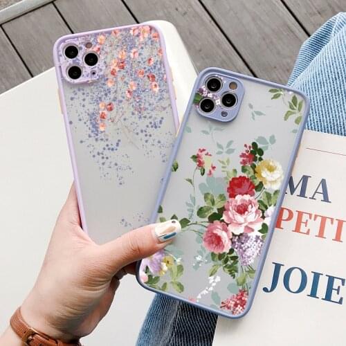 Retro Spring Bloom Flowers Phone Case For iPhone X XR XS MAX 12 11 Pro Max 6s 7 8 Plus SE 2020 Hard Shockproof Back Cover Fundas
