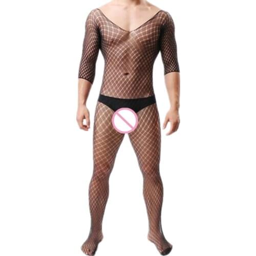 Sexy Lingerie Husband Erotic Lingerie Bodystocking Catsuit Body Suit Male Crotchless Man Intimates Sexy Costumes Men Sleepwear