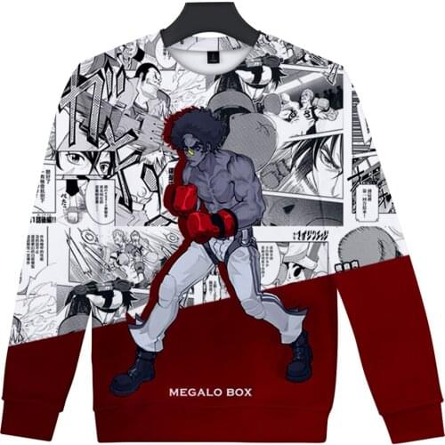 Megalo Box 3D Printed O-Neck Sweatshirt Women/Men Fashion Long Sleeve Sweatshirts Hot Sale Streetwear Clothes
