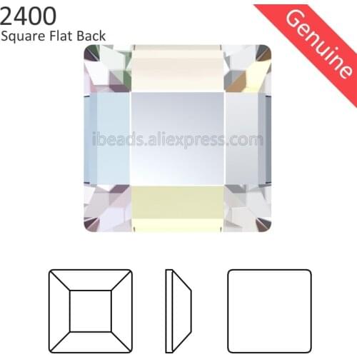 12 Pieces) of Crystals from Swarovski 2400 Square Flat Back no hotfix Rhinestones for nail art jewelry decorate clothing 2019