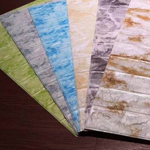 5Pcs 3D Home Decoration Brick Wall Stickers DIY Decor Self-Adhesive Waterproof Wallpaper For Kid Room kitchen Bedroom Sticker