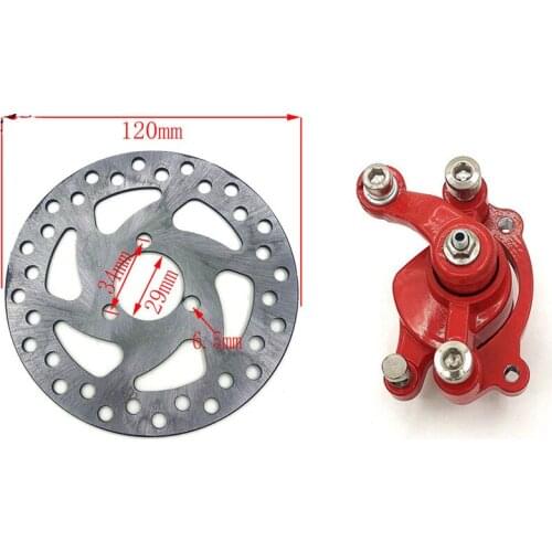 49CC Gas Mini Dirt Bike Front Brake with 120mm disc brake Caliper Kit Electric Scooter ATV Red
