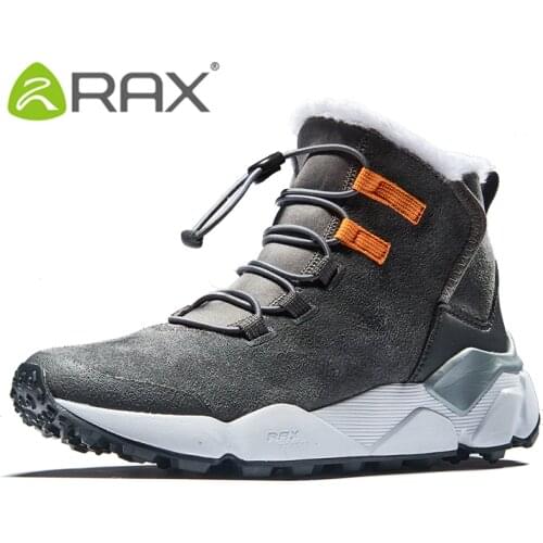 RAX Snow Boots Men Outdoor Sports Sneakers for Men Women Hiking Boots Waterproof Plush Lining Trekking Boots Anti-slip Toursim