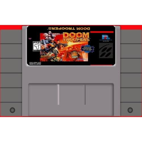Doom Troopers 16 bit Big Gray Game Card For USA NTSC Game Player