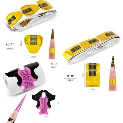 27RC 100Pcs Nail Forms Extension Tips Guide Extension French DIY Tool for Acrylic UV Gel Nails Art Builder