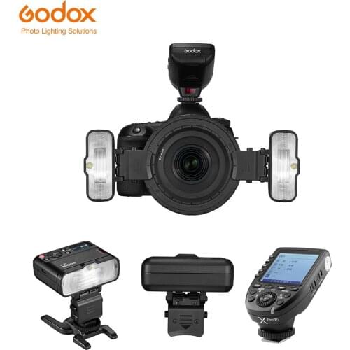 Godox MF12 Macro Mini Flash Built-in Lithium Battery X System TTL Flash Speedlite With Color Filter Diffuser For Macro Shooting