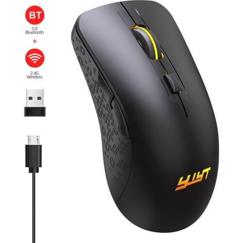 2.4GHz Bluetooth Gaming Mouse 3 Gears 2400 DPI Adjustable Rechargeable Mouse Colorful RGB Backlight Wireless Mice for PC Laptop