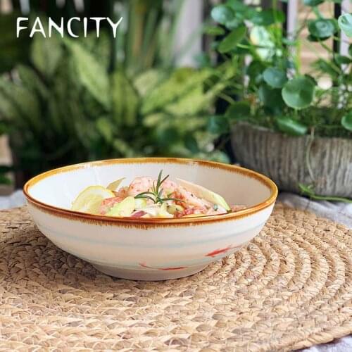 FANCITY Shunxiang ceramic bowl underglaze color tableware set with bowls and plates household high-end combination for 2 couples