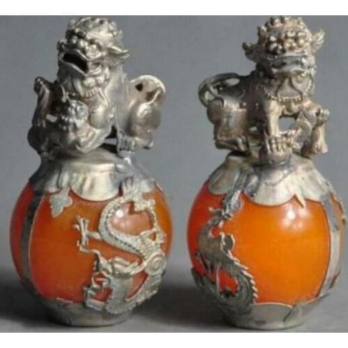 Chinese fengshui tibet foo dog lion Guardian beast dragon Phoenix statue