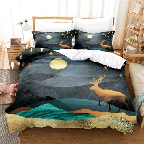 Running Elk Bedding Set Duvet Cover Set 3d Bedding Digital Printing Bed Linen Queen Size Bedding Set Fashion Design