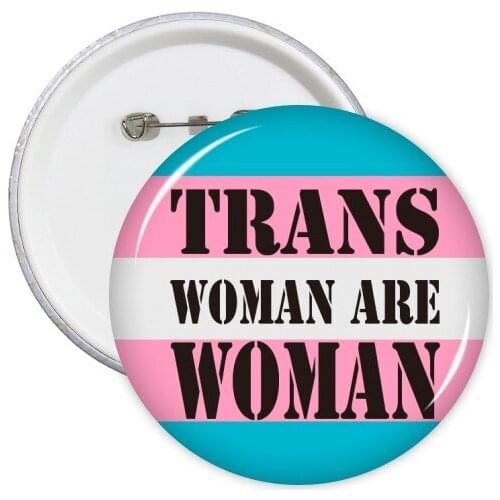 Trans Woman Support LGBT Transgender Round Pins Badge Button Clothing Decoration Gift 5pcs